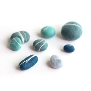 Hand felted Pebbles Summer Sea image 3