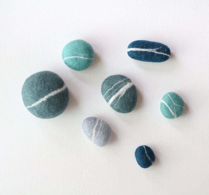 Hand felted Pebbles Summer Sea image 2