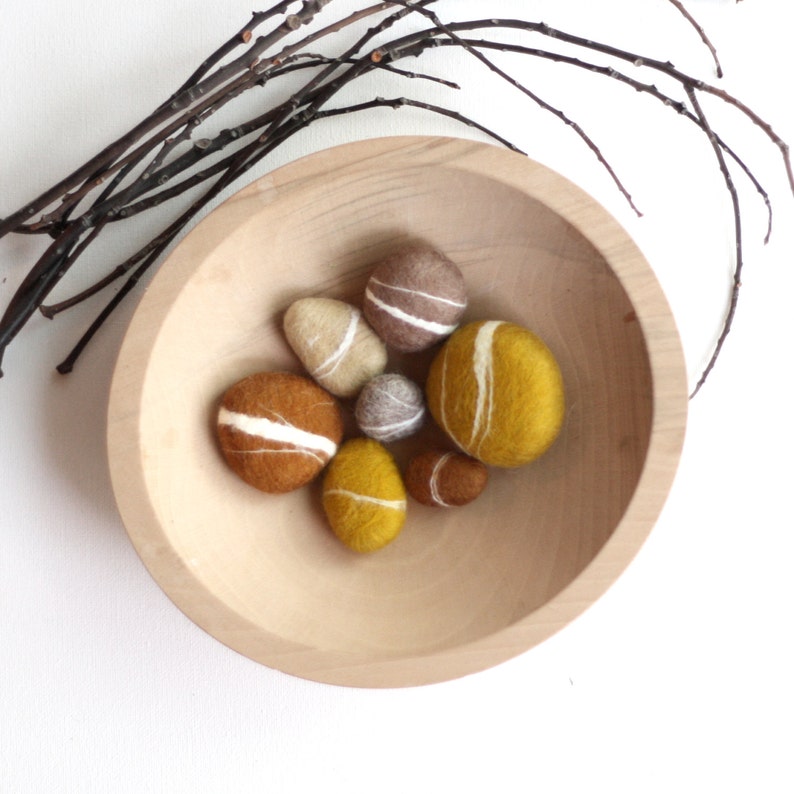 Hand felted Pebbles Golden Harvest image 2