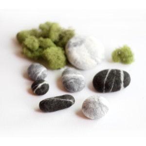 Hand felted Pebbles Natural image 4