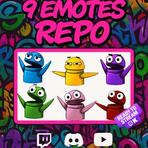 REPO 9  Emotes Animados  | Emotes Personalizados para Twitch, Discord y YouTube | Emotes GIF-PNG con fondo transparente