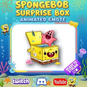 Bob Esponja Emote Animado - Caja Sorpresa | Emote para Twitch, Discord y YouTube | GIF + PNG Fondo Transparente