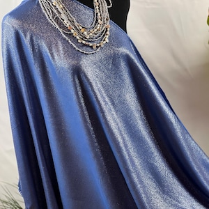 Royal Blue Shimmer Scarf: Glitter Thread Metallic Sheen (27&quot; x 74&quot;)