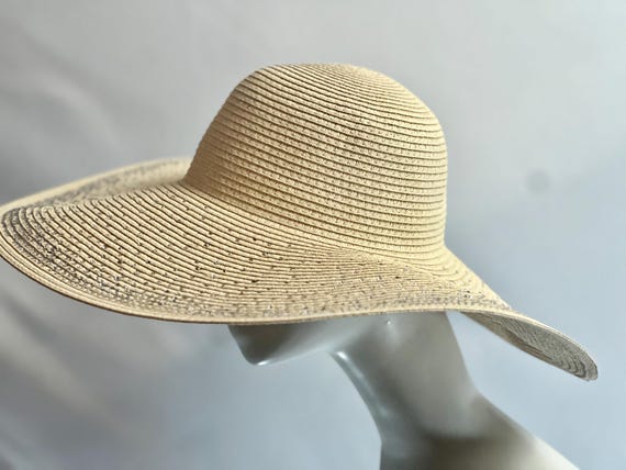 Oversized Jeweled Floppy Beach Hat | Straw Hat | Gems | Bling | Wide Brim Hat Rhinestone White Floppy Wedding Hat - 20 main image 4