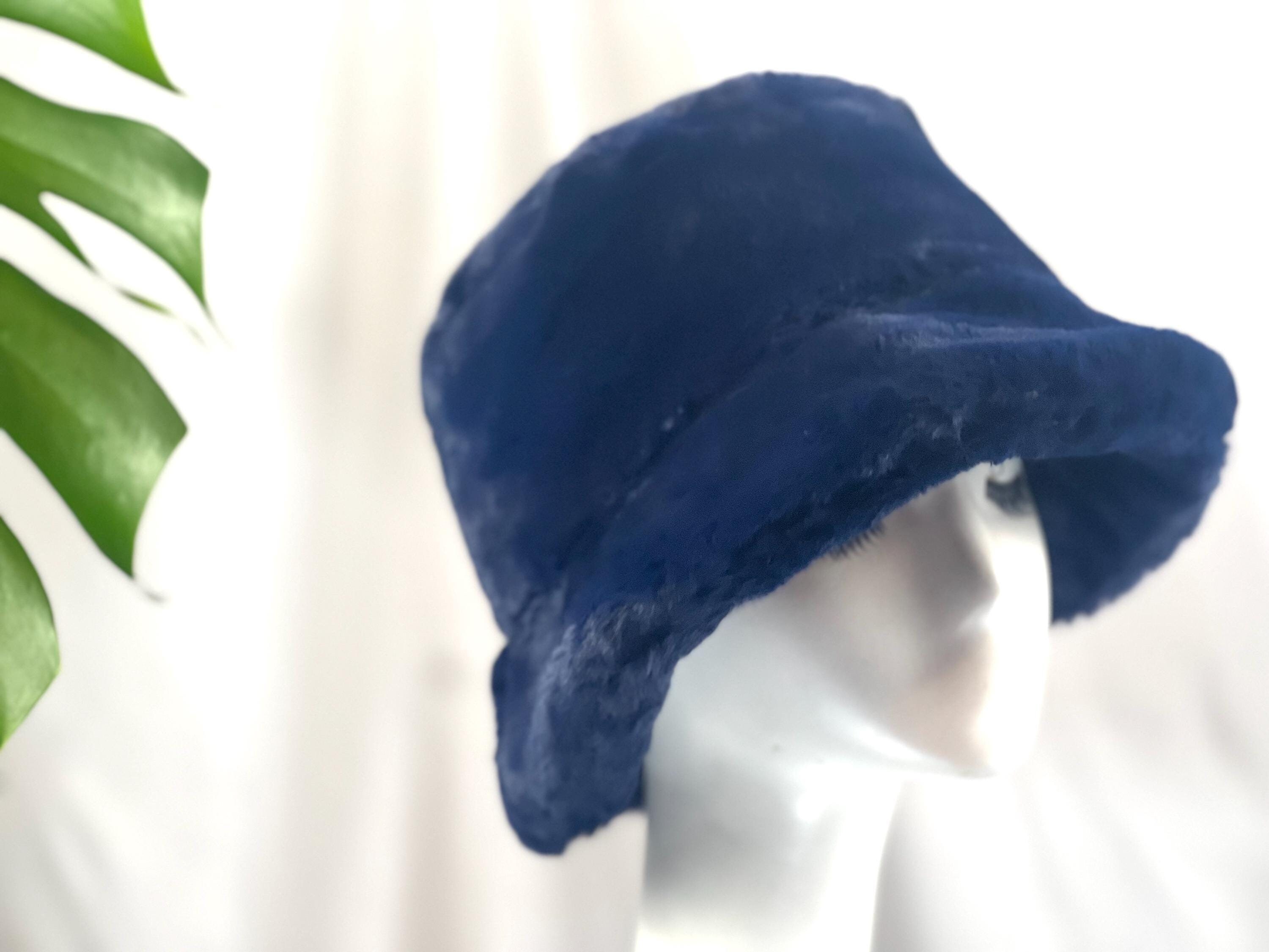Navy Blue Faux Fur Bucket Hat: Plush Winter Hat - Etsy display picture 3