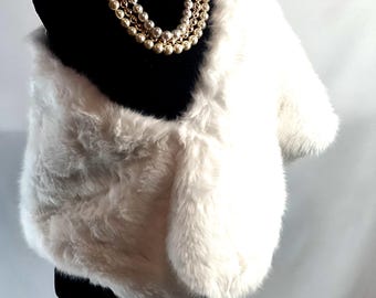 WHITE Faux Fur Shawl – Soft, Warm, and Elegantly Cozy for Special Occasions