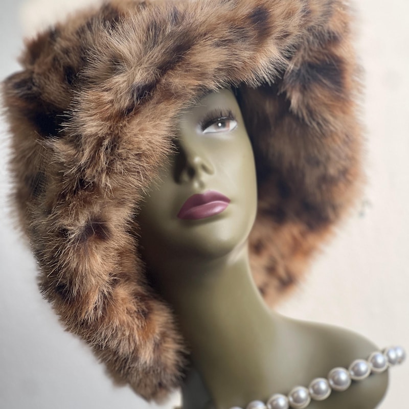 Leopard Print Fluffy Hat - Etsy