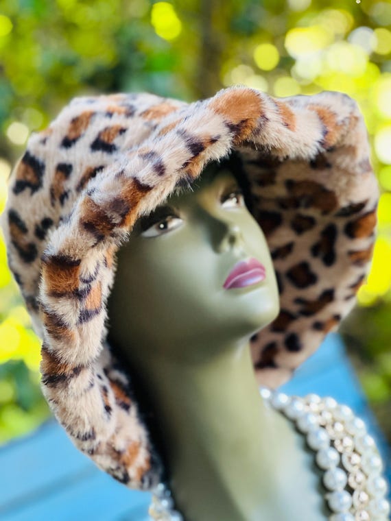 Leopard Print Faux Fur Fluffy Plush Festival Statement Winter Bucket Hat 61PYMhPyQjL._AC_SY350_QL65_.jpg main image 4