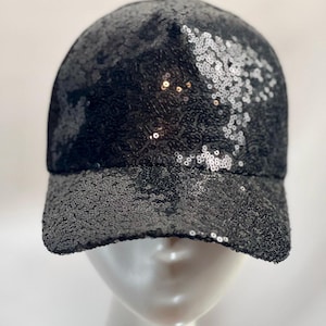 Black Sequin Baseball Cap: Shimmering Festival Sun Hat