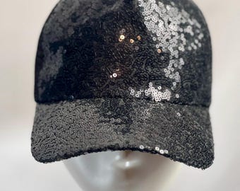 Vintage Kenar Sequin Baseball Cap: 80s Hip-hop Black & Gold  display picture 3