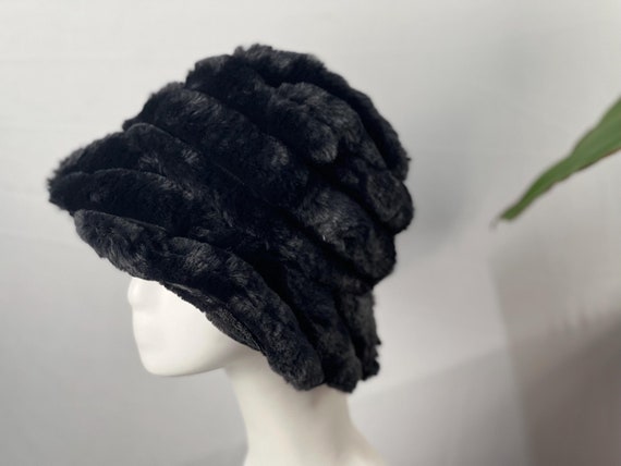 Faux fur bucket hat black plush fleece Kejea Fuzzy Bucket Hat Women Men with Ear Flaps Furry Cute  main image 3