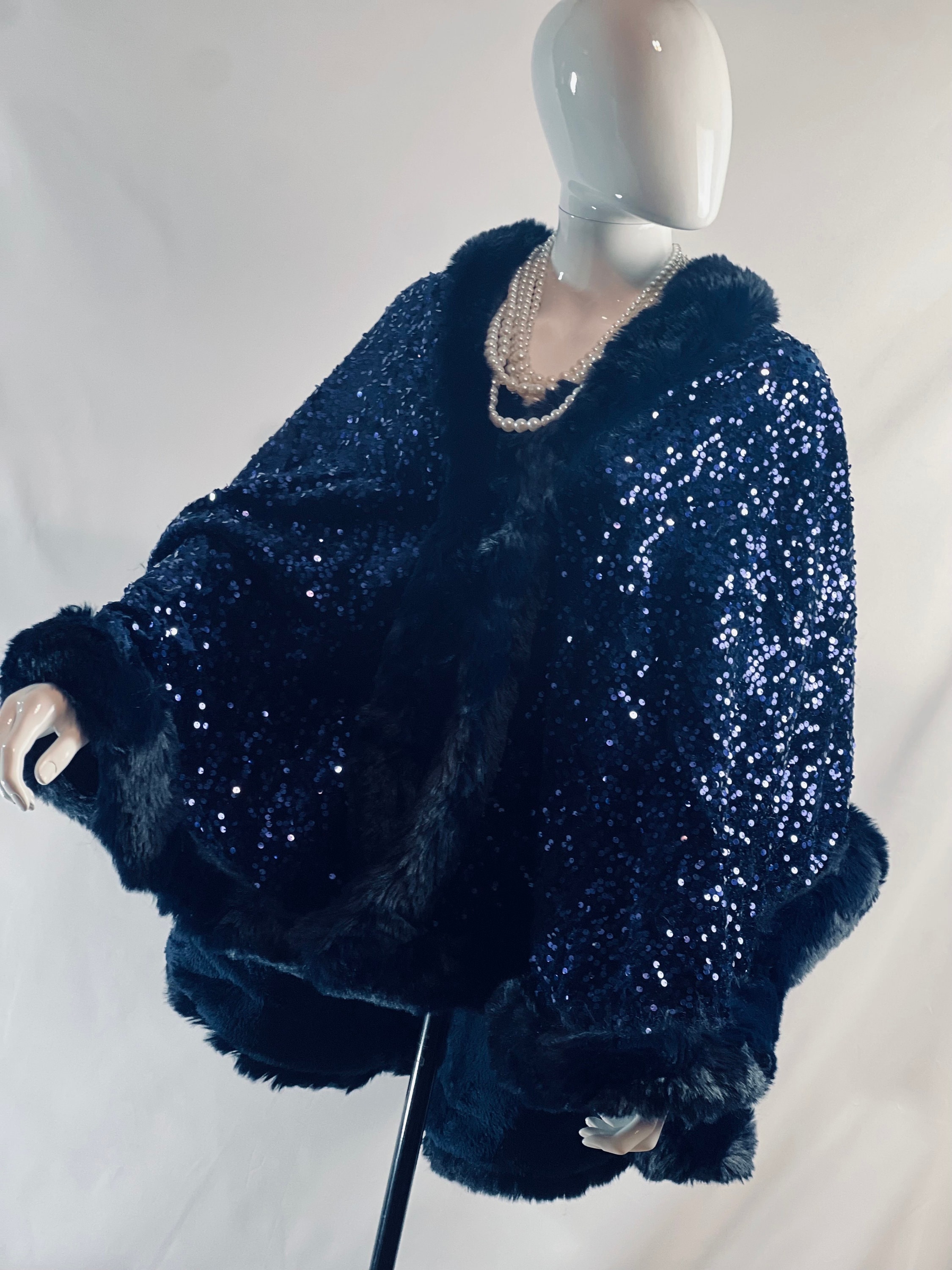 Yalulu Bordo Con Frange Di Paillettes E Nappe - 5 Metri Di Pizzo Metallizzato Per Abbigliamento Fai Da Te, Decorazioni Abiti Da Sposa E Latini (Blu Navy)