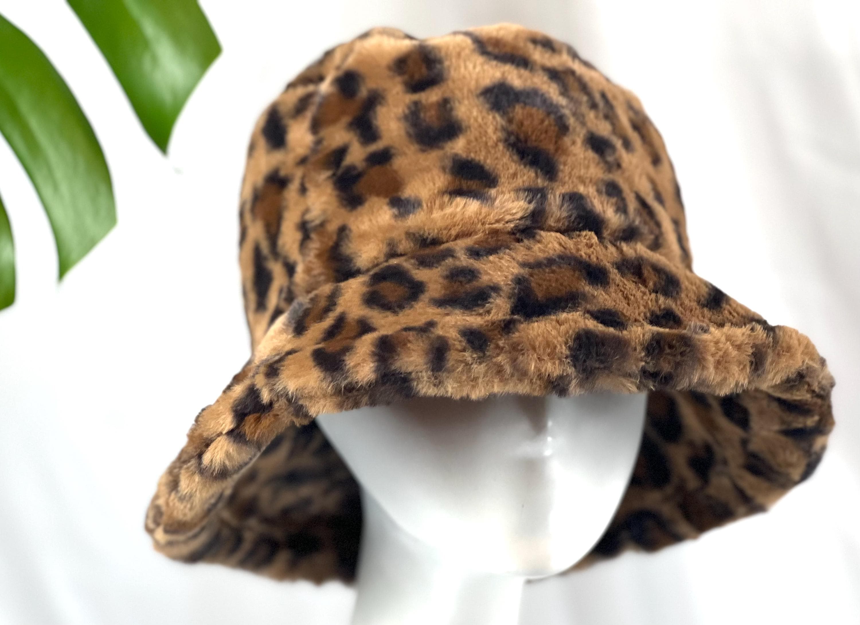 Tie-Dye Leopard Print Faux Fur Fluffy Plush Festival Statement Winter Bucket Hat Now dropping: the HOOOYI Faux Fur Colorful Leopard Print  main image 4