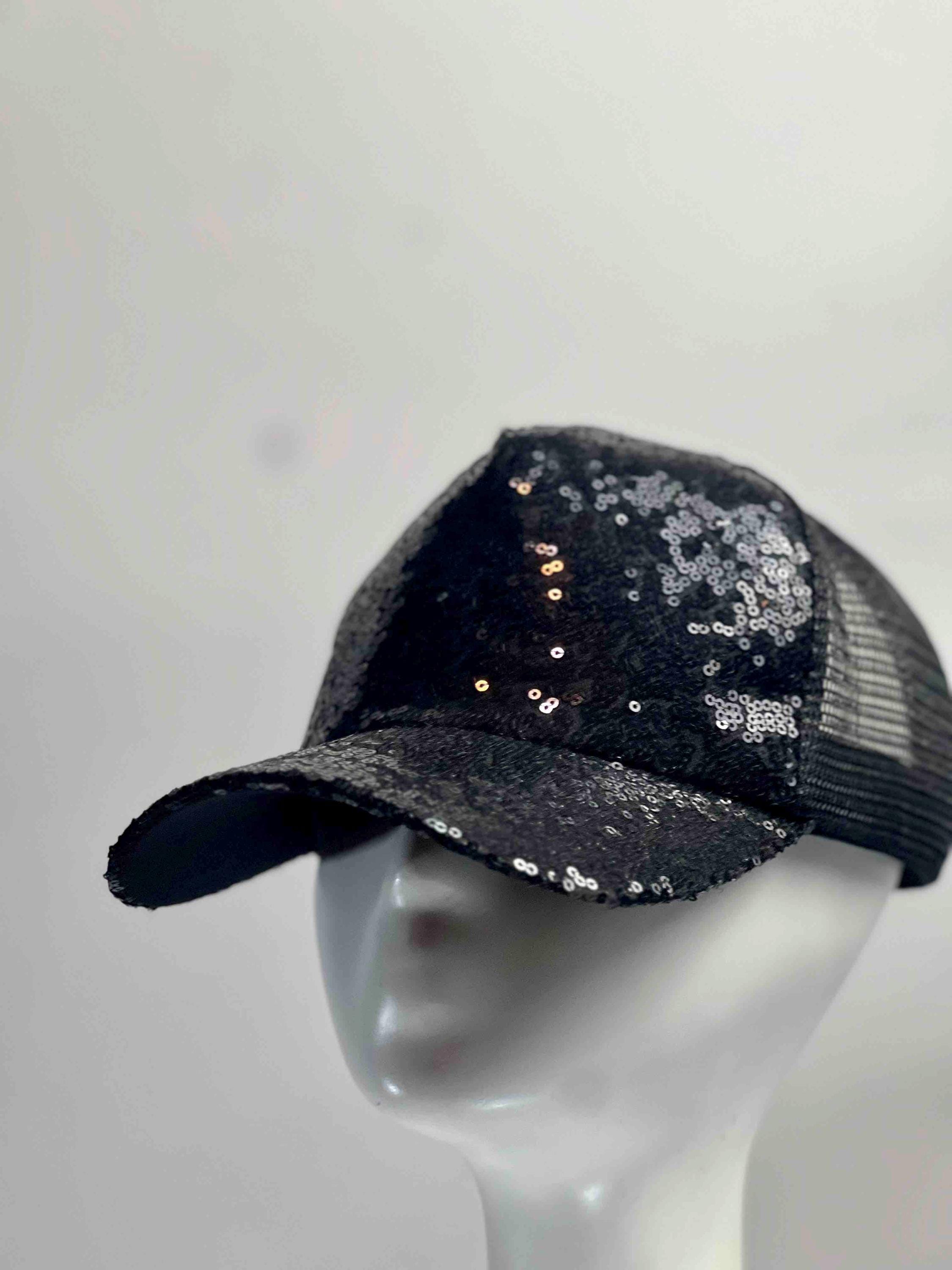 Black Sequin Baseball Cap: Shimmering Festival Sun Hat - Etsy