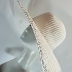 Strass weißer Floppy Hochzeitshut - 50cm breite Krempe