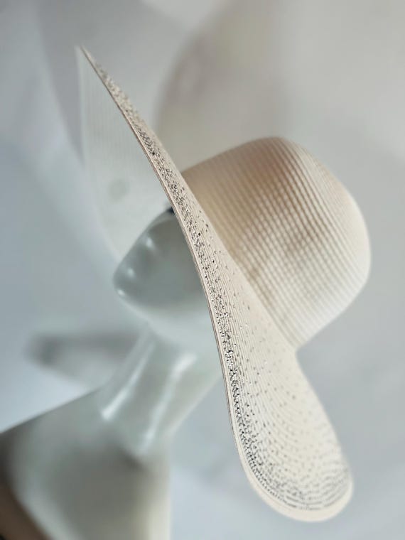 Rhinestone White Floppy Wedding Hat - 20