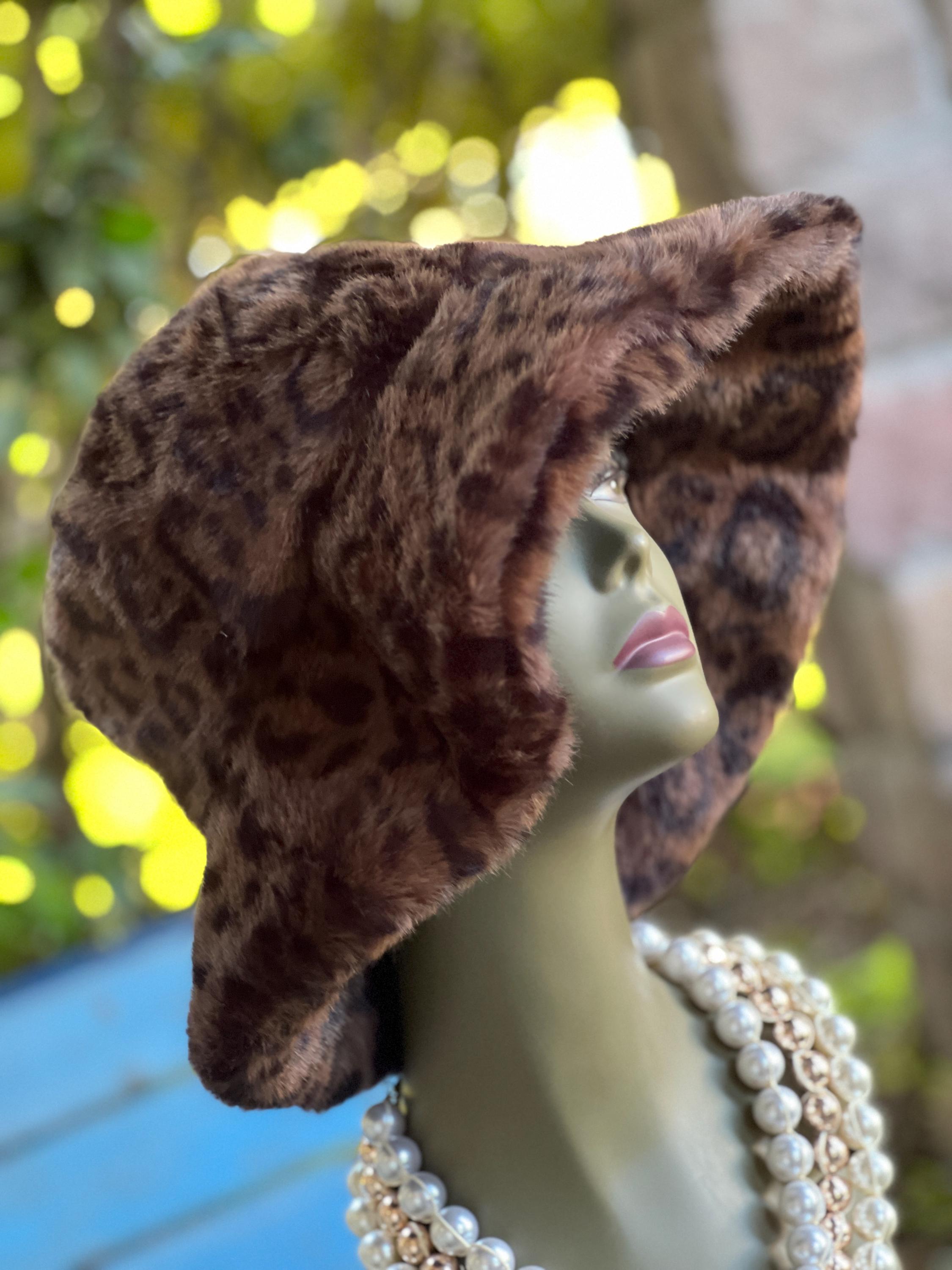 Tie-Dye Leopard Print Faux Fur Fluffy Plush Festival Statement Winter Bucket Hat Now dropping: the HOOOYI Faux Fur Colorful Leopard Print  main image 2