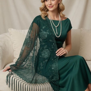 Green Sequin Scarf - Etsy display picture 3