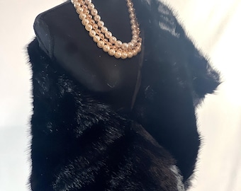 BLACK Faux Fur Shawl – Soft, Warm, and Elegantly Cozy for Special Occasions