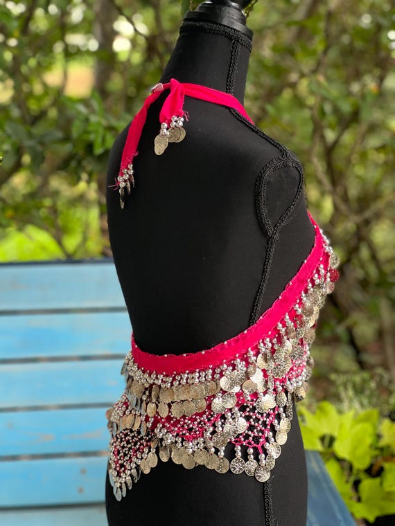 Belly Dance Hip Scarf Coins Tribal Belt Costume Accessory for Women Belly Dance Hip Scarf Wrap Belt Tribal Sash Skirt GOLD Coins  main image 3