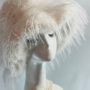 Ivory Faux Fur Bucket Hat: Fluffy Plush Winter Hat