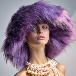Purple Furry Hat - Etsy