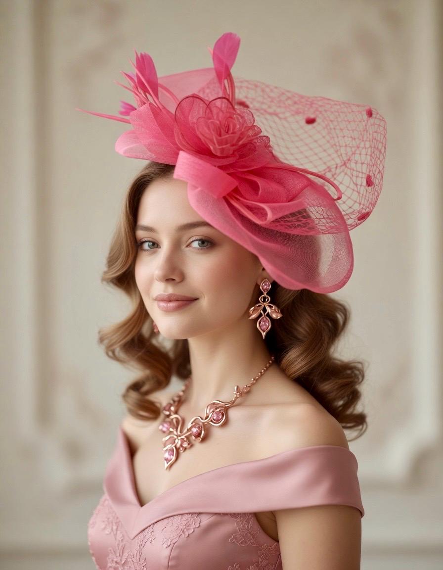 Pink fascinator.  Beautiful pink, silver and pearls Silver and Pink Fascinator - Etsy main image 2