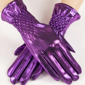 Fancy Luster Smocked Gloves – Touch Screen Gloves with Metallic Bling Colors