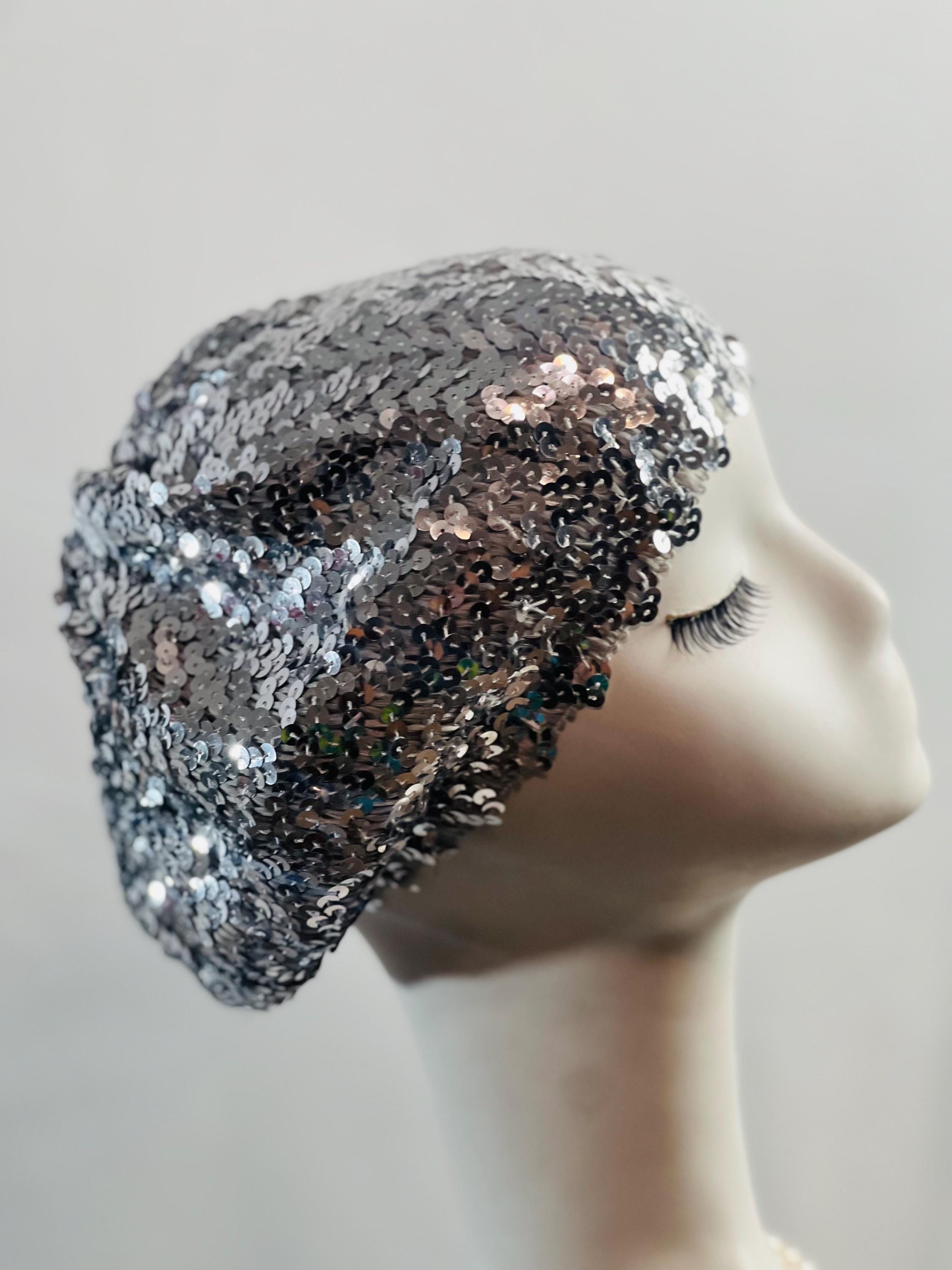 NWOT Silver Sequin Beret sequin beret products for sale | eBay main image 2