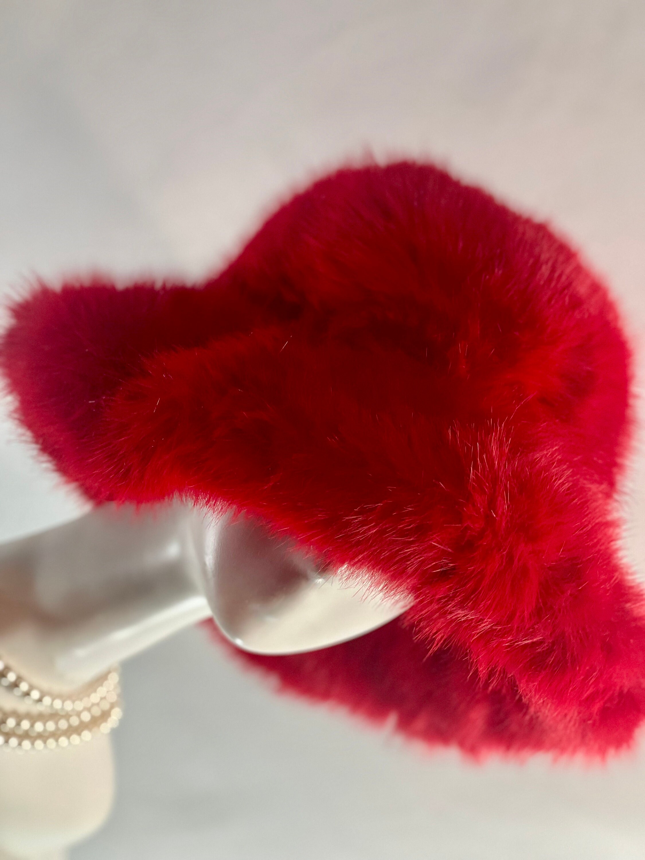 Hot Red Faux Fur Bucket Hat: Fluffy Plush Winter Hat - Etsy