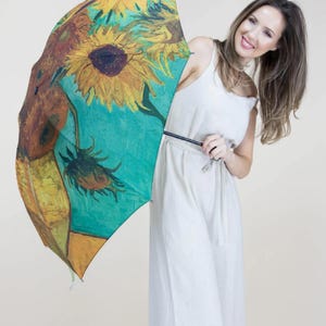 Sunflower by Van Gogh umbrella Famous Artwork Print Umbrella – The Perfect Art-Inspired Gift