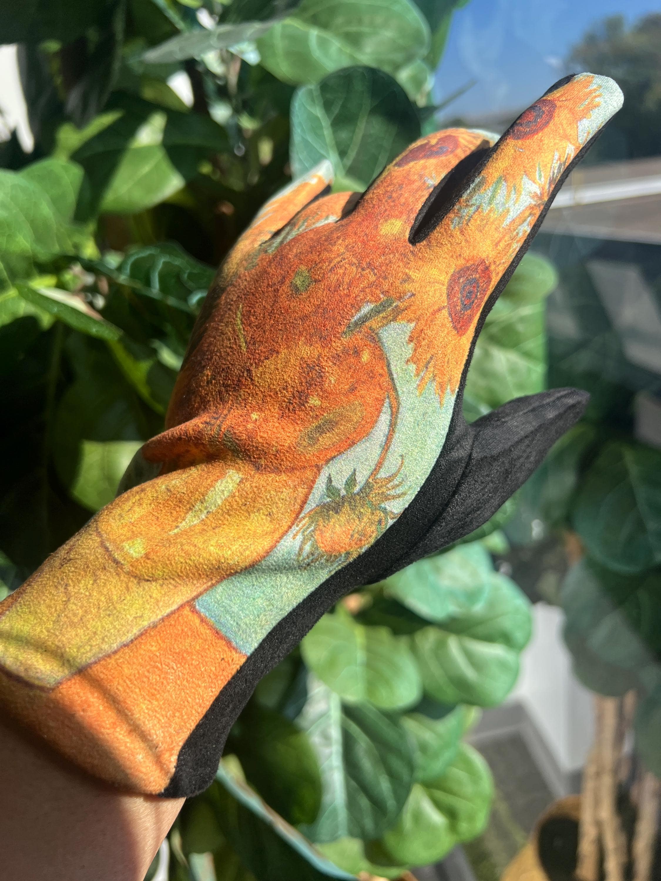 Gants oranges hiver femme laine chauds finition dentelle et noeud rétro vintage