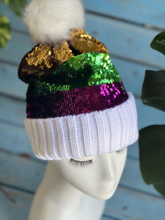 Colorful  sequined  beanie Multi Colored Sequin Hat Multi-colored Sequined Slouchy  main image 2
