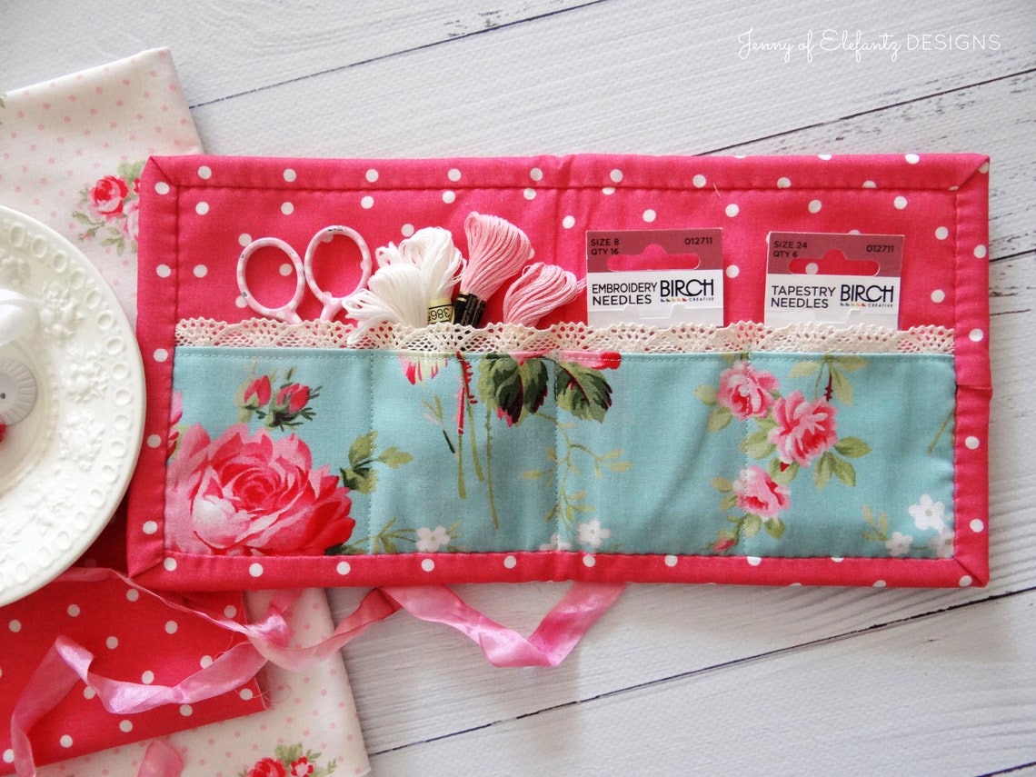 The Rosey Needle Case Pattern Hand Embroidery Applique Etsy