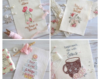 Four Mini Bible Inspirations - hand embroidery patterns - digital download