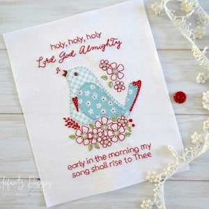 Holy, holy, holy - hand embroidery pattern with applique - digital download - hymn