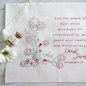 Peace of God - hand embroidery pattern - Philippians 4:7 - digital download