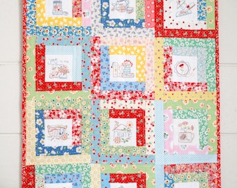 Joy in the Ordinary - wall quilt with 12 hand-embroidered blocks - digital download