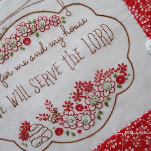 As For Me and My House - hand embroidery pattern - Joshua 24:15 - digital download