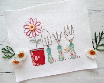 My Garden Toys - hand embroidery and applique pattern - digital download