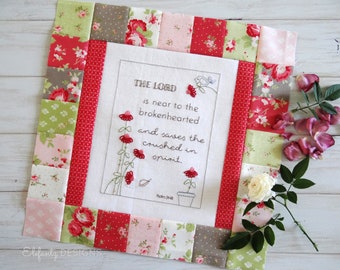 Heart of Psalms/Home block 2 hand embroidery pattern (Digital Download)