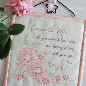 Come To Me All You Who Labour - Matthew 11:28 - hand embroidery and applique pattern - digital download