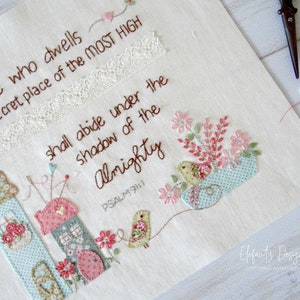 The Secret Place - Psalm 91:1 - hand embroidery pattern - digital download