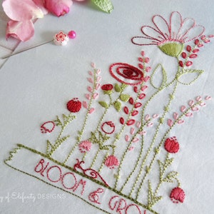 Bloom and Grow - hand embroidery pattern - digital download