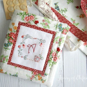 My Own Sweet Needle-Book with full alphabet and stitchery border pattern hand embroidery digital download image 5