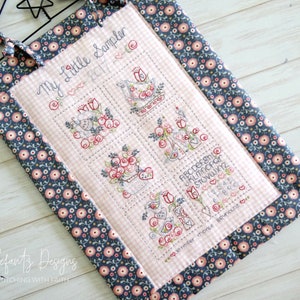 My Little Sampler - set of six embroidery patterns finished as a personalised mini quilt - hand embroidery - digital download