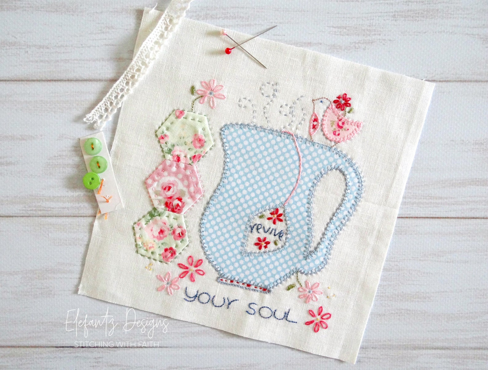 Revive Your Soul - Hand Embroidery and Applique Pattern - Digital ...