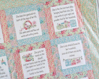 Proverbs 31 Quilt - 16 hand embroidery blocks - Virtuous Wife - complete quilt pattern - digital download