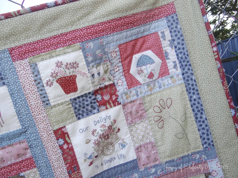 SIMPLE DAYS - Full 9-part Hand Embroidery and Applique Quilt Pattern - Etsy