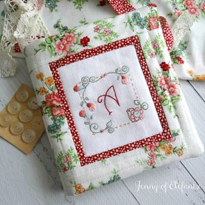 My Own Sweet Needle-Book with full alphabet and stitchery border pattern hand embroidery digital download image 1